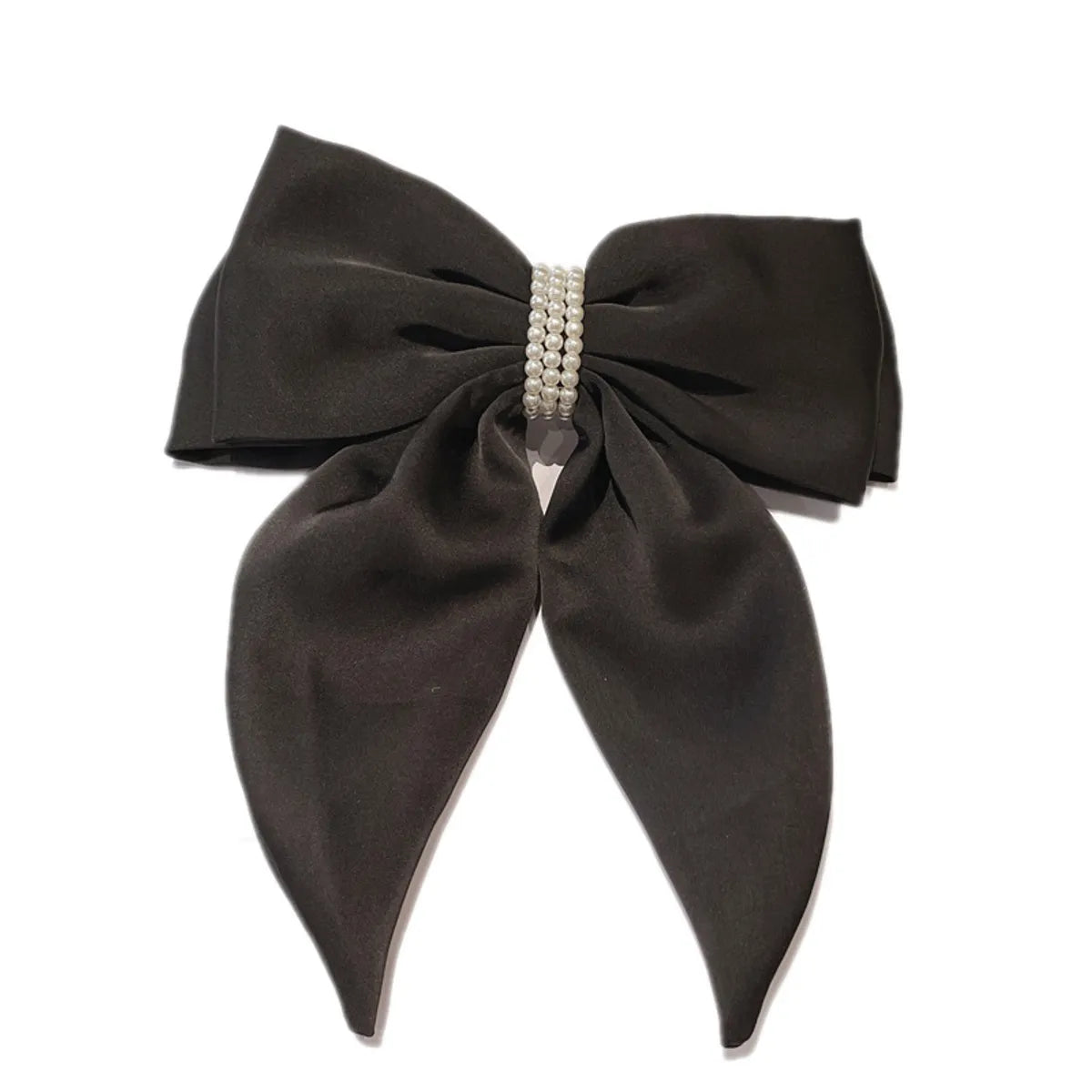 Women'S Sweet Bow Knot Cloth Pearl Hair Clip