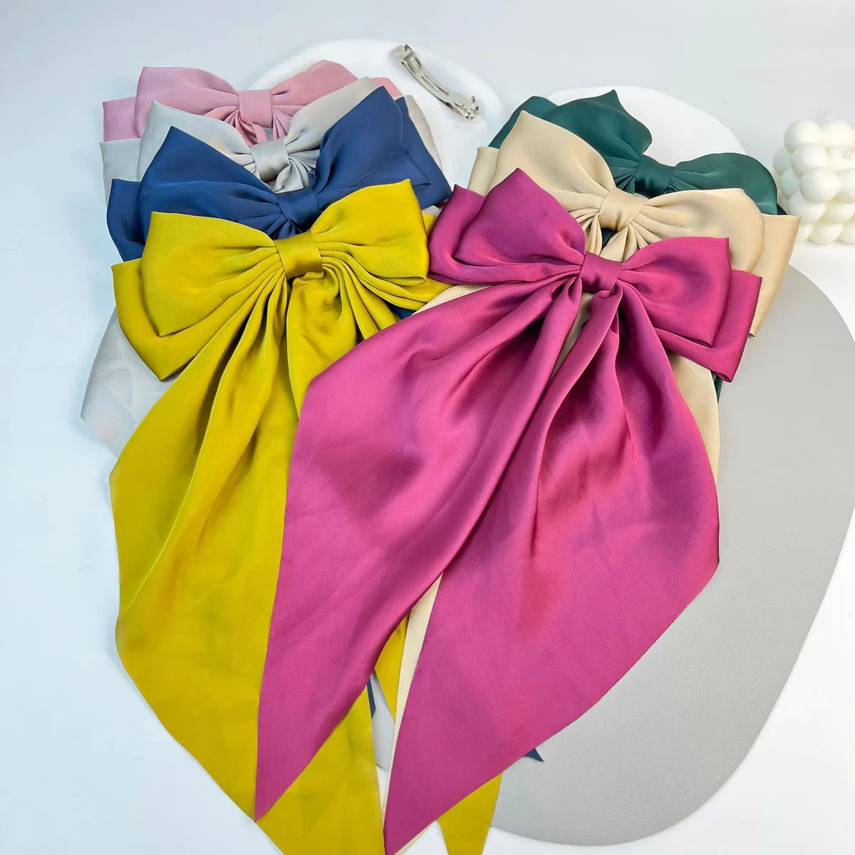 Women'S Sweet Bow Knot Satin Hair Clip