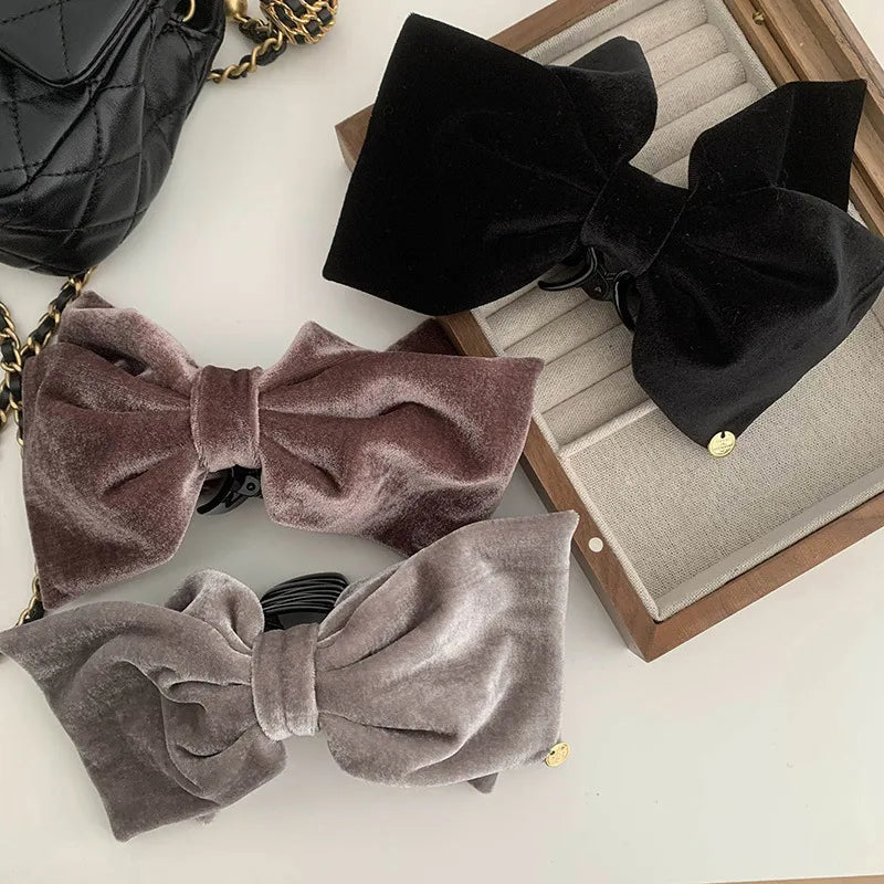 Women'S Sweet Bow Knot Velvet Hair Claws