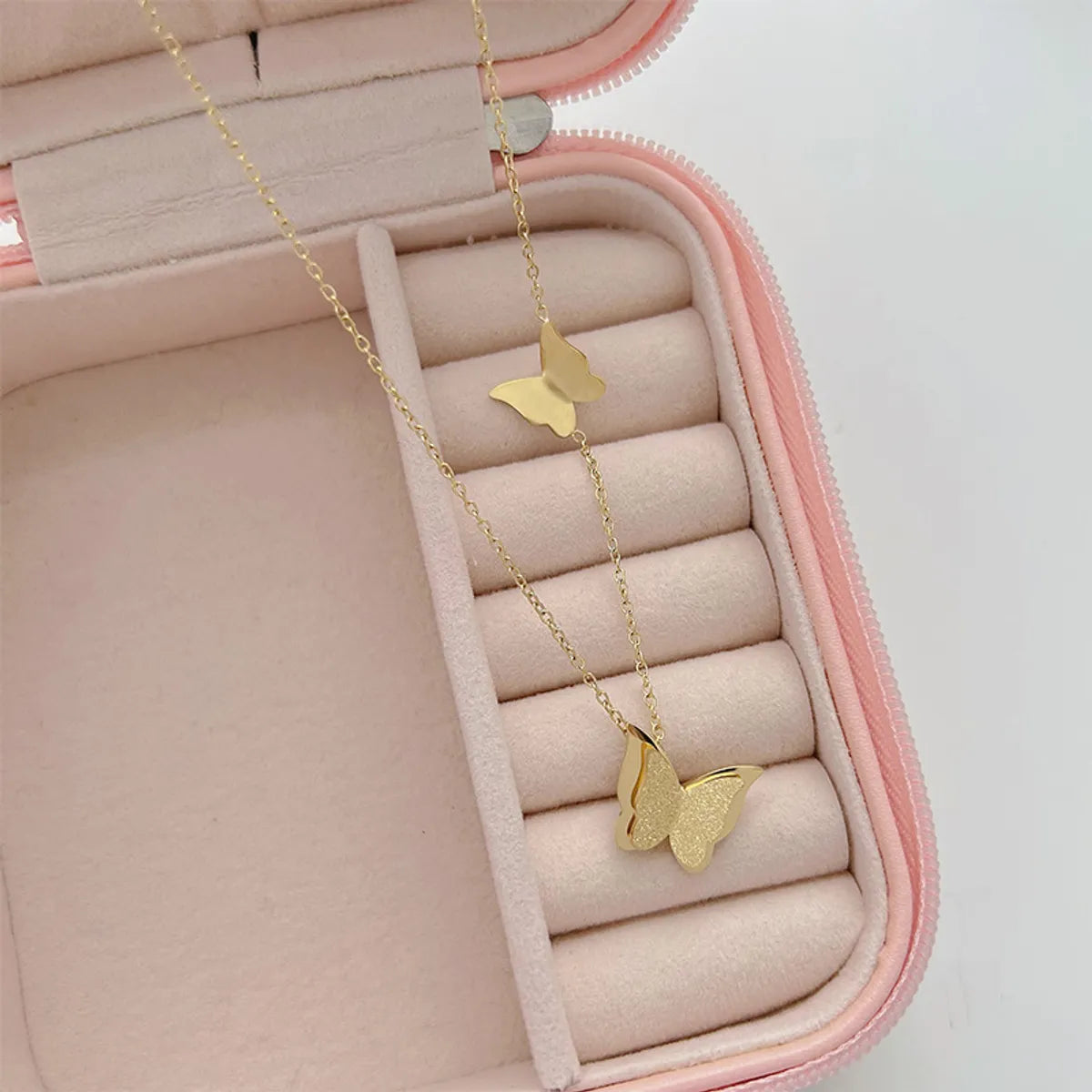 Women's Sweet Butterfly Stainless Steel Necklace Plating Metal Stainless Steel Necklaces