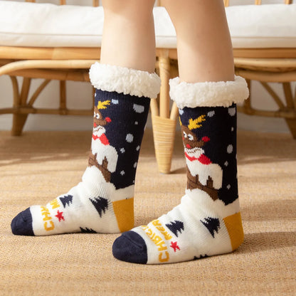 Women'S Sweet Cartoon Snowman Polyacrylonitrile Fiber Crew Socks A Pair