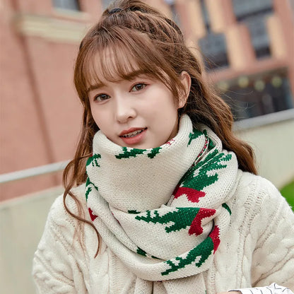 Women'S Sweet Deer Knit Embroidery Winter Scarves