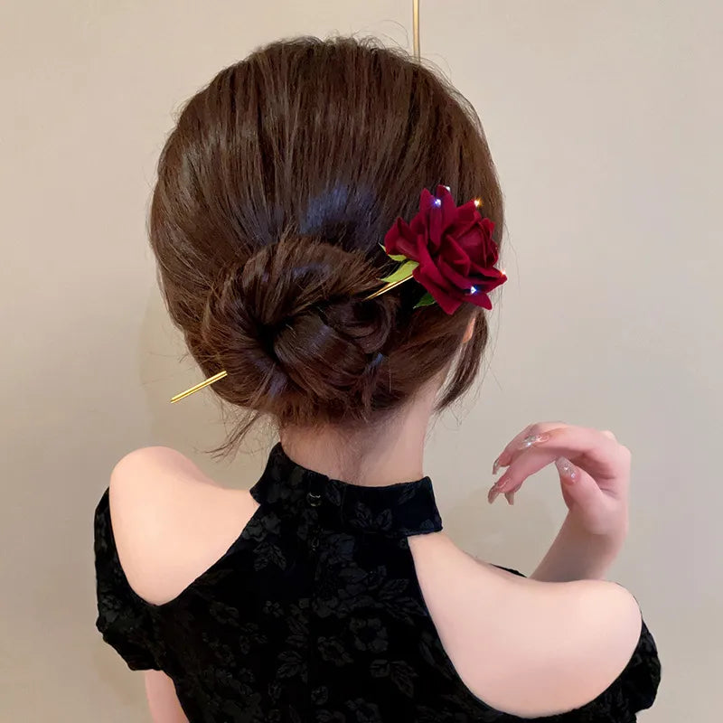 Women'S Sweet Flower Alloy Diamond Hairpin