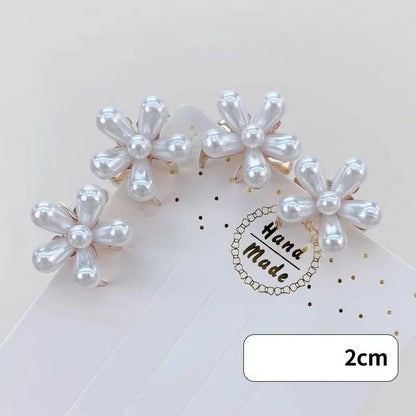 Women'S Sweet Flower Alloy Inlay Artificial Pearls Hair Claws