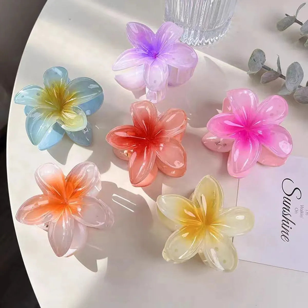 Women'S Sweet Flower Arylic Hair Claws