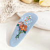 Women'S Sweet Flower Cloth Appliques Hair Clip