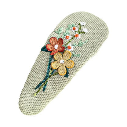 Women'S Sweet Flower Cloth Appliques Hair Clip