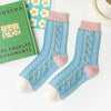 Women'S Sweet Flower Cotton Crew Socks A Pair