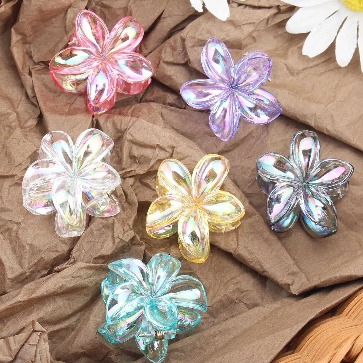 Women'S Sweet Flower Plastic Hair Claws