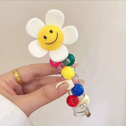 Women'S Sweet Flower Plastic Hair Tie