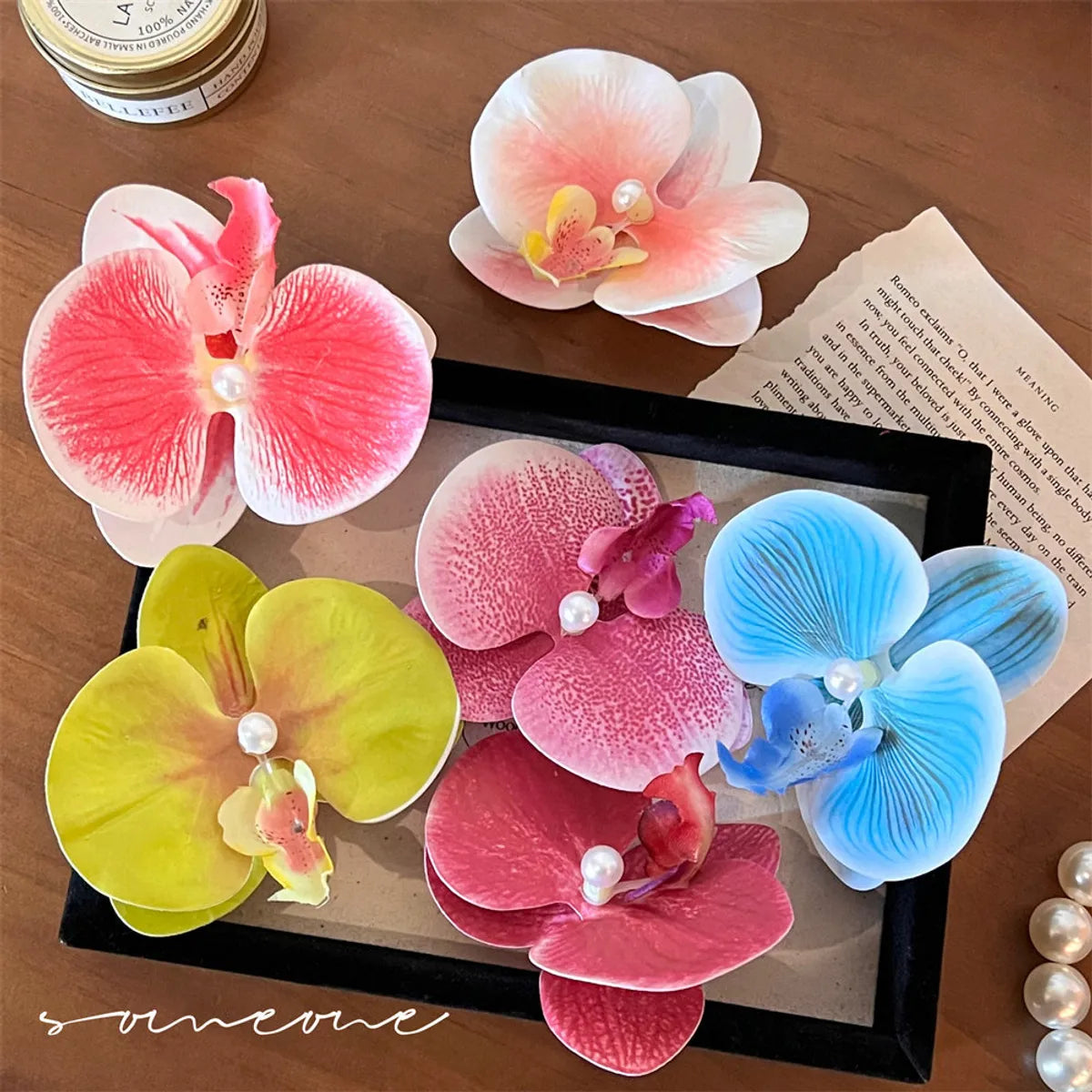 Women'S Sweet Flower Plastic Resin Hair Clip