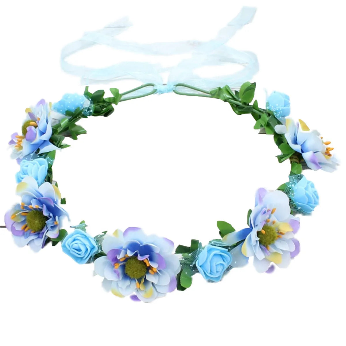 Women'S Sweet Flower Plastic Wreath