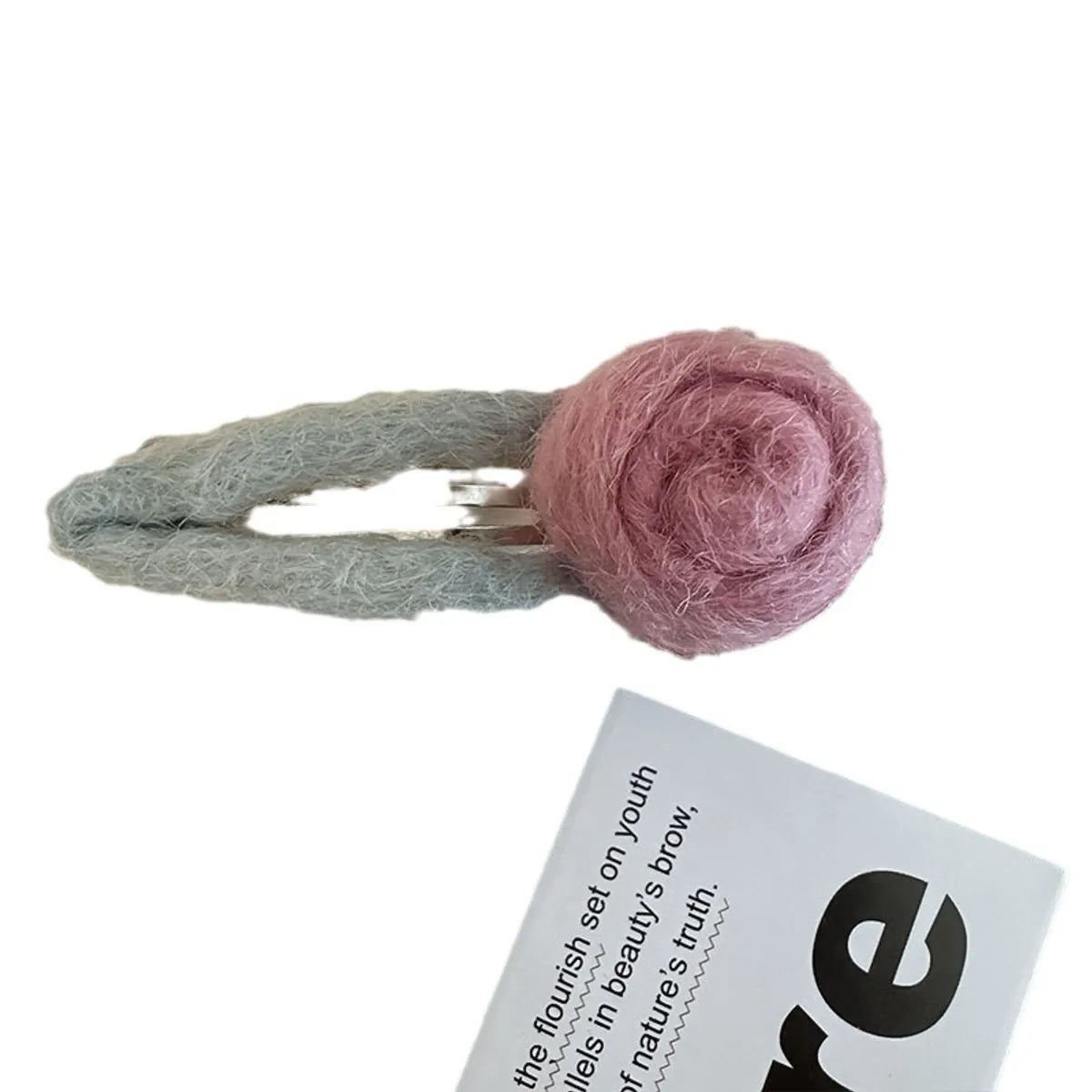 Women'S Sweet Flower Yarn Hair Clip