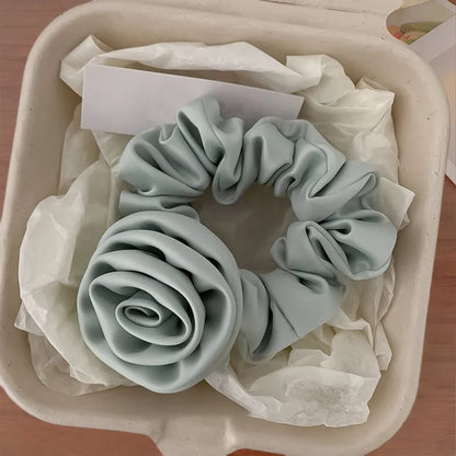 Women'S Sweet IG Style Solid Color Flower Cloth Hair Tie