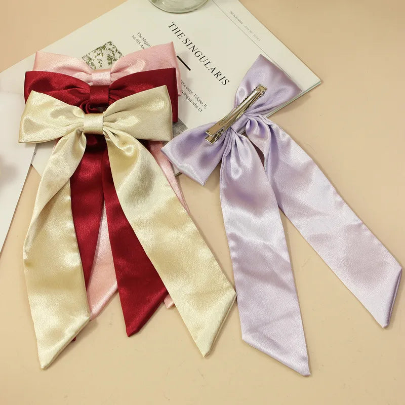 Women'S Sweet Korean Style Bow Knot Cloth Polyester Hair Clip