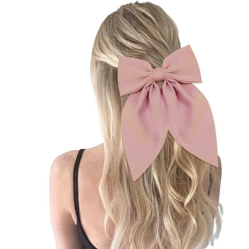 Women'S Sweet Korean Style Bow Knot Polyester Hair Clip