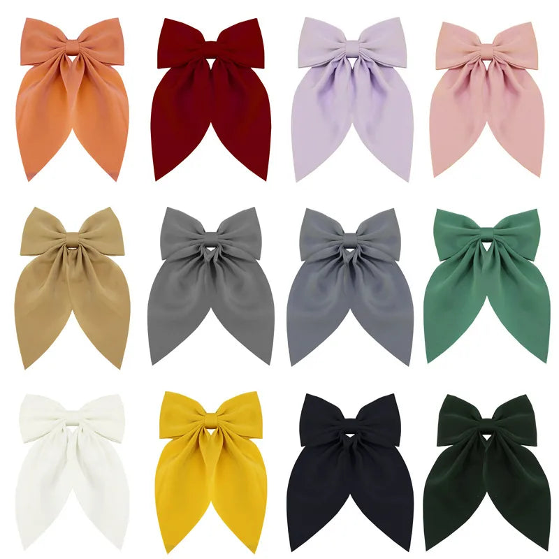 Women'S Sweet Korean Style Bow Knot Polyester Hair Clip