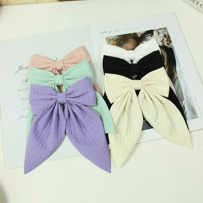 Women'S Sweet Korean Style Bow Knot Satin Hair Clip