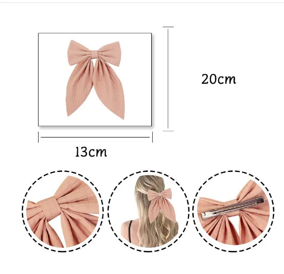 Women'S Sweet Korean Style Bow Knot Satin Hair Clip