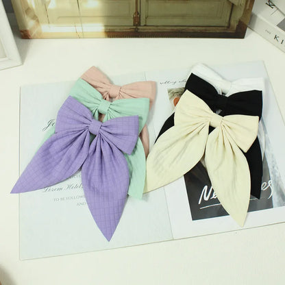 Women'S Sweet Korean Style Bow Knot Satin Hair Clip