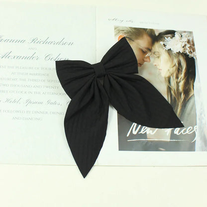 Women'S Sweet Korean Style Bow Knot Satin Hair Clip