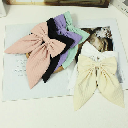 Women'S Sweet Korean Style Bow Knot Satin Hair Clip