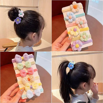 Women'S Sweet Korean Style Flower Bow Knot Polyester Hair Tie