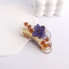 Women'S Sweet Korean Style Flower Resin Metal Hair Claws