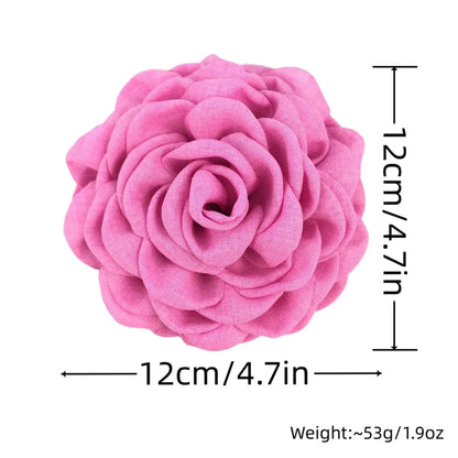 Women'S Sweet Korean Style Rose Flower Cloth Hair Claws