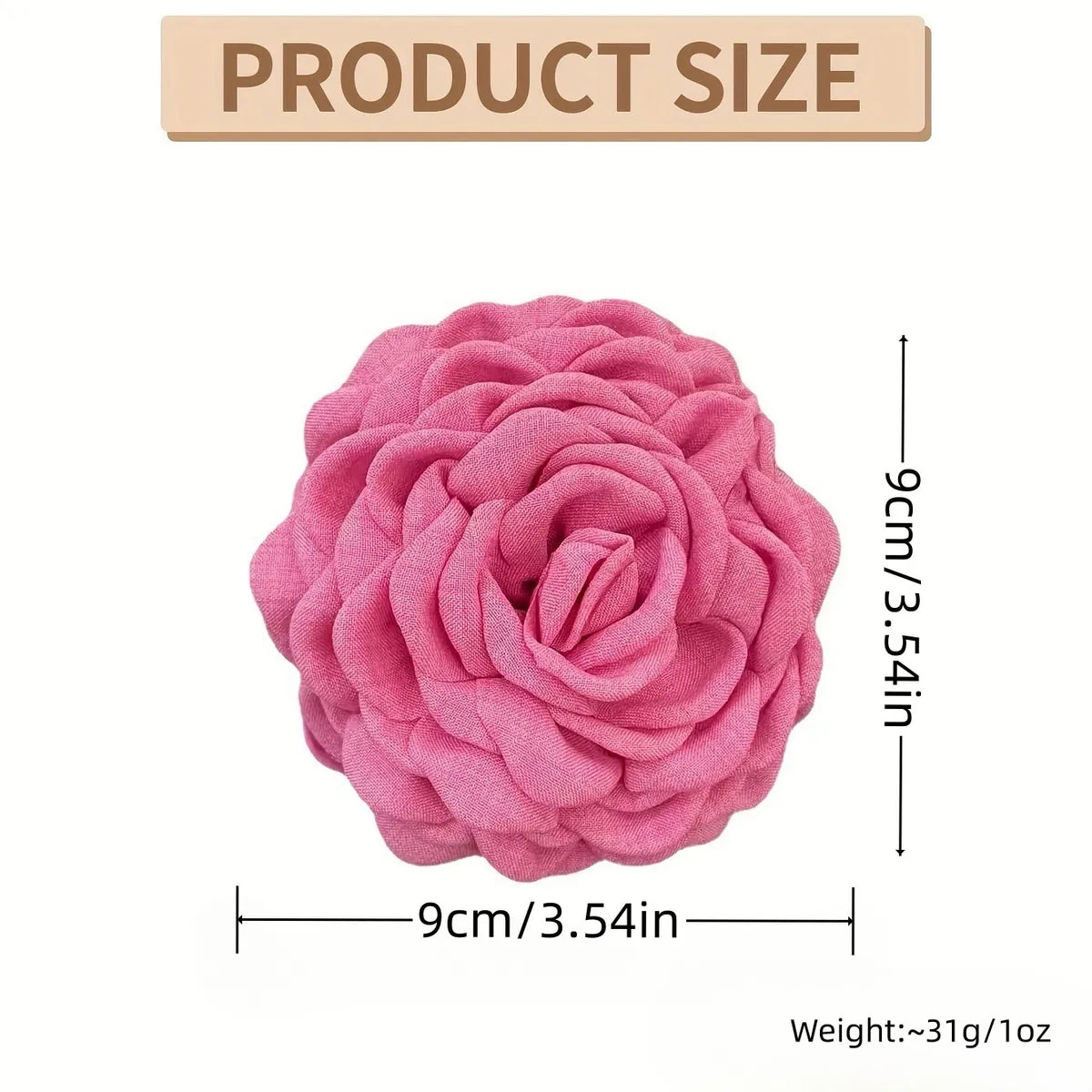 Women'S Sweet Korean Style Rose Flower Cloth Hair Claws