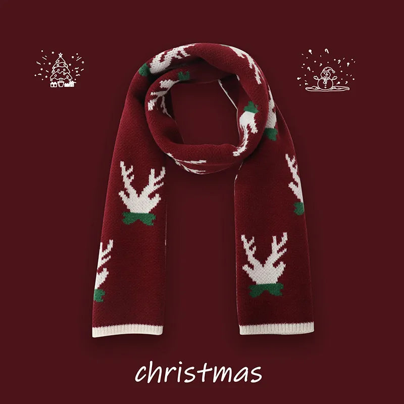 Women'S Sweet Letter Plaid Elk Imitation Cashmere Winter Scarves