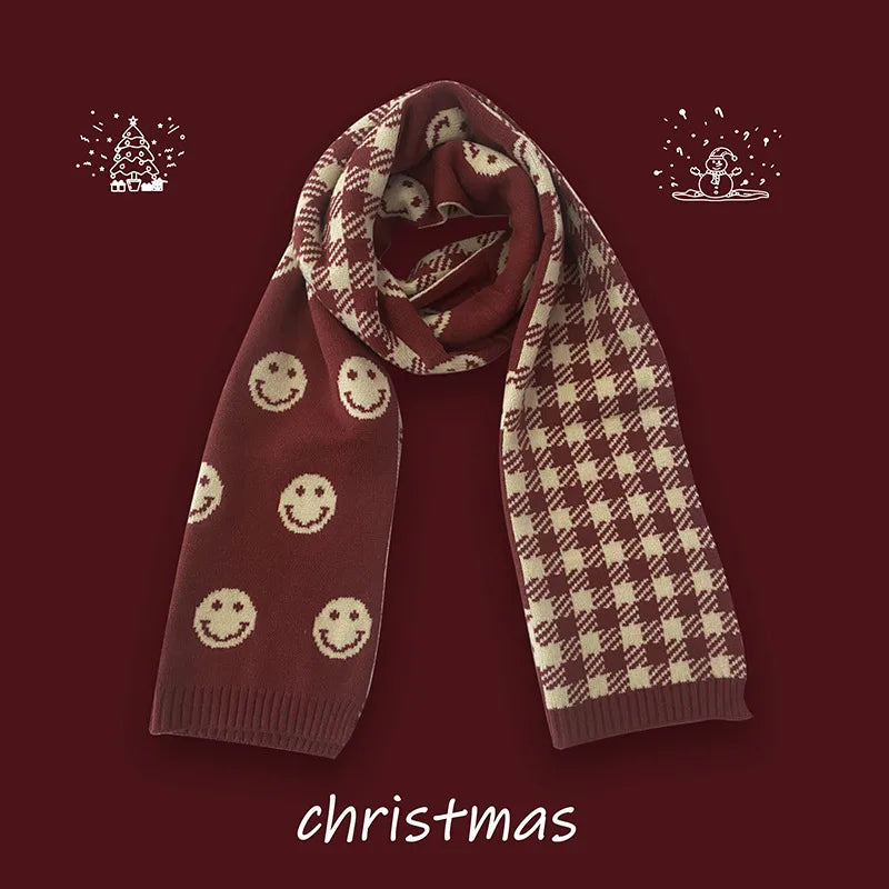 Women'S Sweet Letter Plaid Elk Imitation Cashmere Winter Scarves