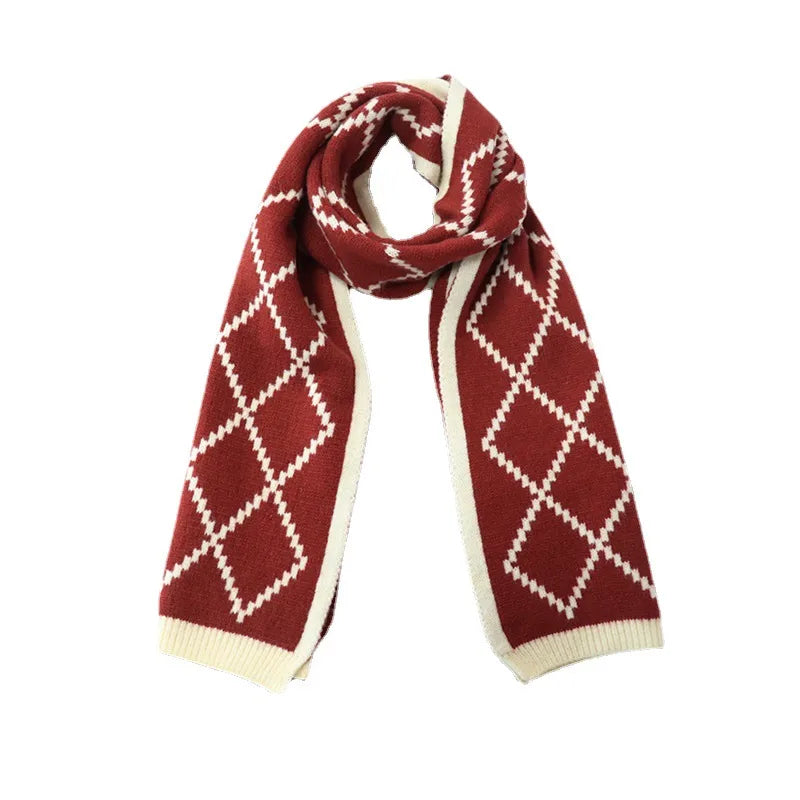 Women'S Sweet Letter Plaid Elk Imitation Cashmere Winter Scarves