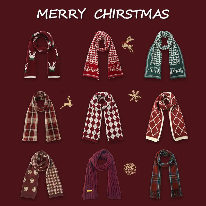 Women'S Sweet Letter Plaid Elk Imitation Cashmere Winter Scarves