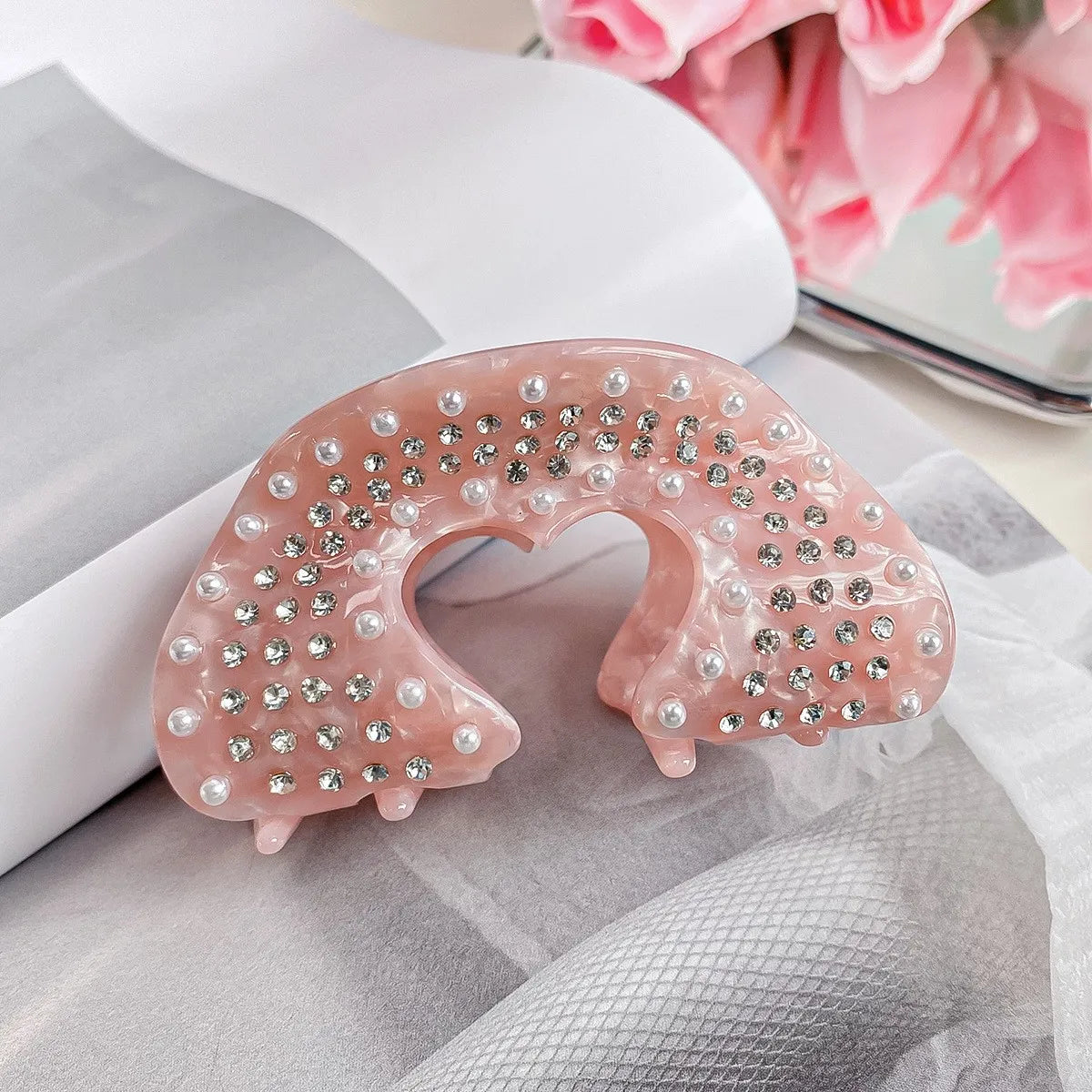 Women'S Sweet Lips Heart Shape Acetic Acid Sheets Hair Claws