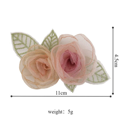 Women'S Sweet Pastoral Flower Gauze Hair Clip