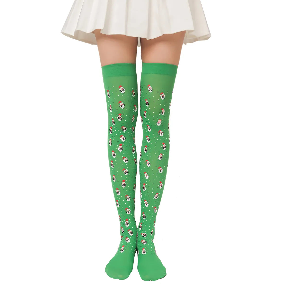 Women'S Sweet Plaid Solid Color Polyester Over The Knee Socks