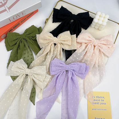 Women'S Sweet Polka Dots Bow Knot Polyester Hair Clip