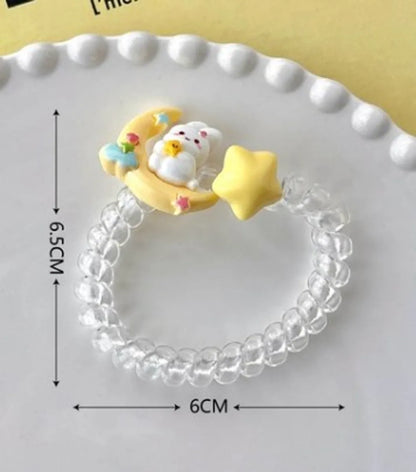 Women'S Sweet Rabbit Star Heart Shape Plastic Hair Clip Hair Tie