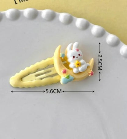 Women'S Sweet Rabbit Star Heart Shape Plastic Hair Clip Hair Tie