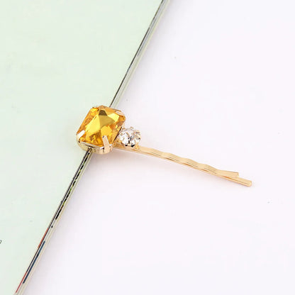 Women'S Sweet Rectangle Alloy Plating Inlay Zircon Hair Clip