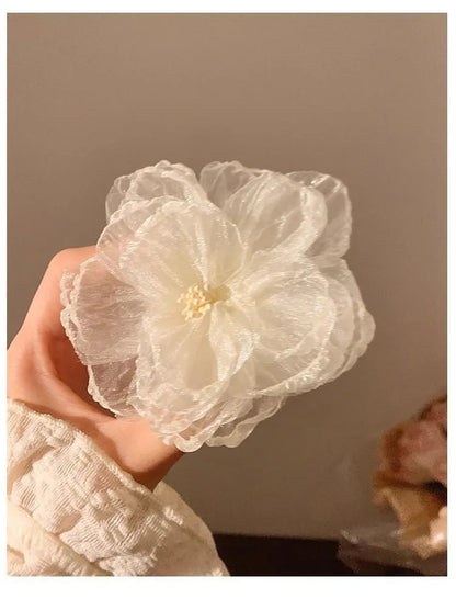 Women'S Sweet Shiny Flower Cloth Hair Clip