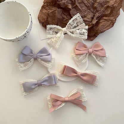 Women'S Sweet Simple Style Bow Knot Cloth Hair Clip Hair Tie Brooches