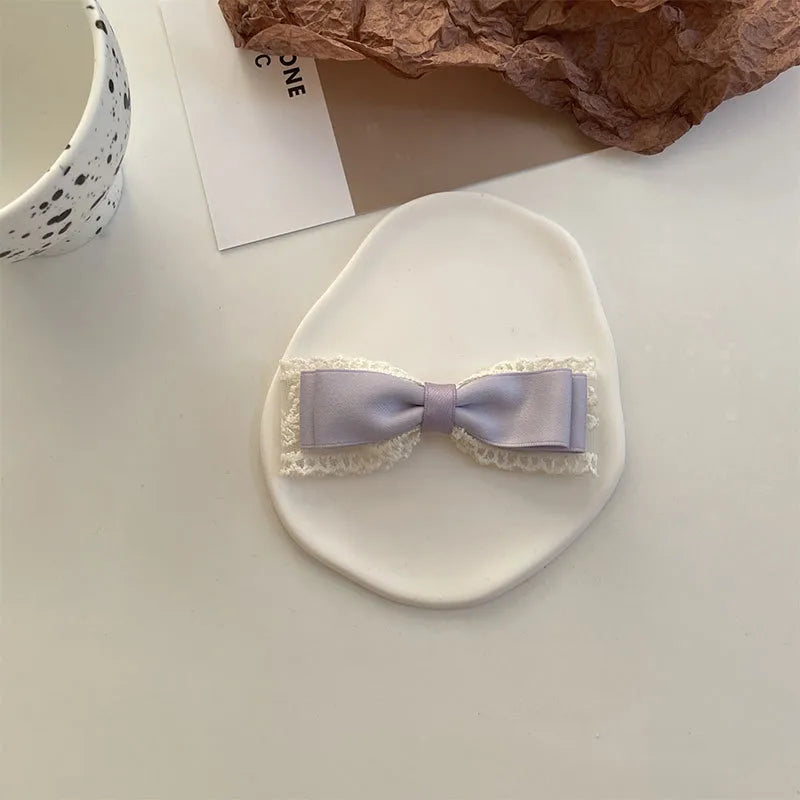 Women'S Sweet Simple Style Bow Knot Cloth Hair Clip Hair Tie Brooches