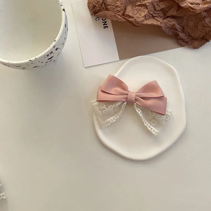 Women'S Sweet Simple Style Bow Knot Cloth Hair Clip Hair Tie Brooches