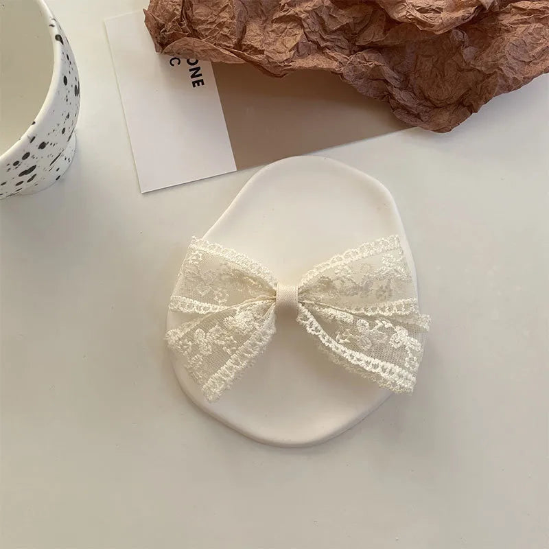 Women'S Sweet Simple Style Bow Knot Cloth Hair Clip Hair Tie Brooches