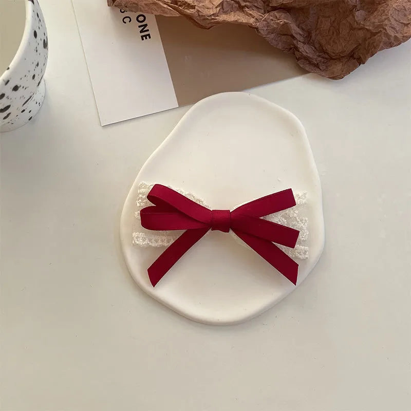 Women'S Sweet Simple Style Bow Knot Cloth Hair Clip Hair Tie Brooches