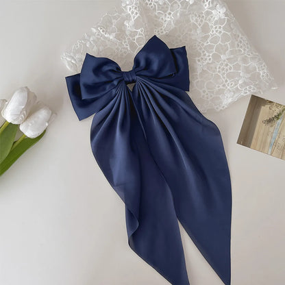 Women'S Sweet Simple Style Bow Knot Silk Hair Clip