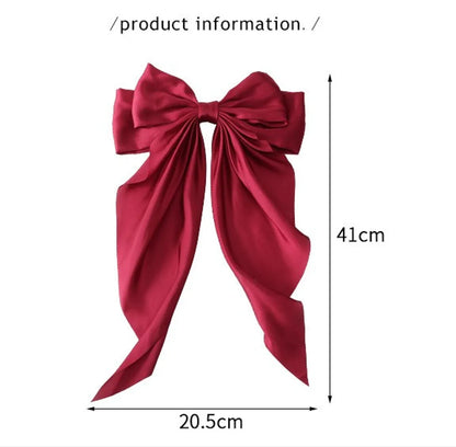 Women'S Sweet Simple Style Bow Knot Silk Hair Clip