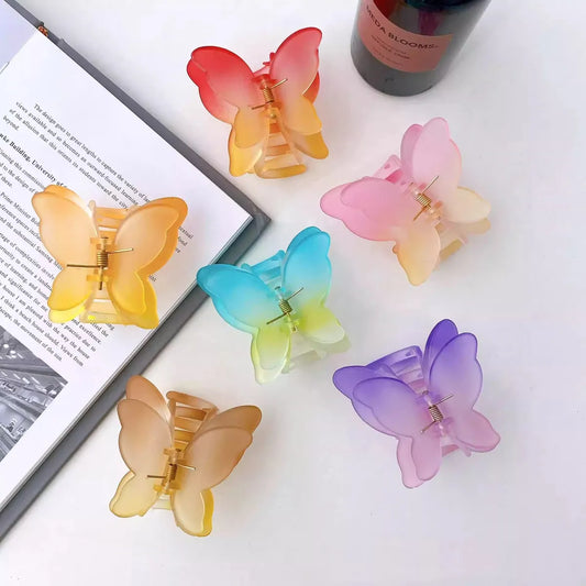 Women'S Sweet Simple Style Butterfly Arylic Hair Claws